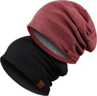 🧣 winter warmth perfected: syhood's 2-piece slouchy knit beanie hat for men and women logo