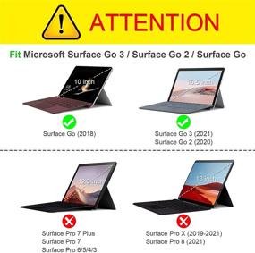 img 3 attached to 📚 Fintie Case for Microsoft Surface Go 3 2021 / Surface Go 2 2020 / Surface Go 2018 - Premium Hard Shell Business Cover in Black, Multiple Viewing Angles, Compatible with Type Cover Keyboard