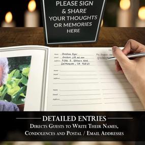 img 2 attached to 📚 Hardcover Funeral Guest Book - Memorial & Celebration of Life Guestbook with Memory Table Card Sign Included
