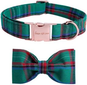 img 4 attached to 🐾 Soft and Comfy Bowtie Dog and Cat Collars - Premium Gift for Pets, Made of Adjustable Pure Cotton Material with 6 Sizes and 5 Patterns