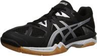 asics gel tactic volleyball shoes: black silver performance at its best логотип