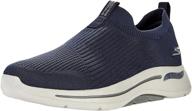 comfortable and flexible: skechers fit stretchfit athletic walking charcoal men's shoes and loafers & slip-ons logo