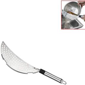 img 2 attached to 🍝 Efficient Stainless Steel Crescent Pot Strainer: Pasta Strainer with Convenient Handle for Pan and Pot Straining