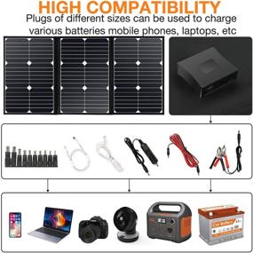 img 3 attached to 🔆 LiZHi 60W Foldable Solar Panel Battery Charger Kit: Efficient 24v Solar Charger for Portable Generator Power Station, Cell Phones, Laptop, Cars, Boats, RV Trailers, and Batteries