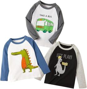 img 4 attached to Miss Bei Long Sleeve Dinosaurs Dinosaurs2 Boys' Clothing in Tops, Tees & Shirts