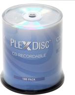 📀 plexdisc cd-r 700mb 80-minute 52x shiny silver top recordable disc - bulk pack of 100 spindle (ffp) - 631-105-bx logo