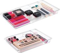 🗄️ clear idesign clarity expandable vanity drawer organizer - set of 2, 18.5 inches wide logo