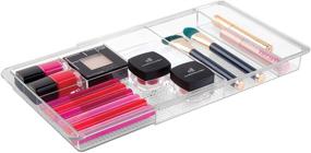 img 1 attached to 🗄️ Clear iDesign Clarity Expandable Vanity Drawer Organizer - Set of 2, 18.5 Inches Wide