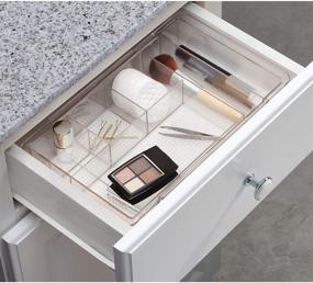 img 3 attached to 🗄️ Clear iDesign Clarity Expandable Vanity Drawer Organizer - Set of 2, 18.5 Inches Wide