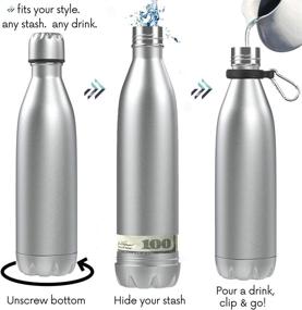 img 1 attached to 🔒 17oz Diversion Safe Water Bottle with Hidden Bottom Compartment, Secure Stash Can for Valuables, Stainless Steel Vacuum Insulated Leak Proof, Bonus Smell Proof Bag Included