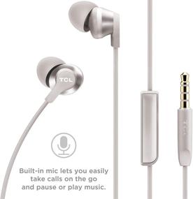 img 3 attached to 🎧 TCL Elit100 Hi-Res Wired Earbuds with Noise Isolation & Mic - Cement Gray