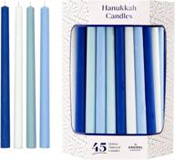 🕎 deluxe tapered hanukkah menorah candles: celebrate all 8 nights of chanukah in pastel blue/white logo