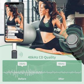 img 3 attached to 🎙️ 48KHz Wireless Lavalier Microphone for Computer iPhone iPad Android Laptop Speaker - Noise Reduction/Auto Sync, Plug & Play Lapel Mic System for YouTube Facebook Live Stream TikTok Vlog Zoom