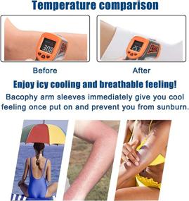 img 2 attached to 🌞 Bacophy UV Protection Arm Sleeves with Thumb Holes, Cooling & Compression Long Arm Cover for Women and Men - UPF 50+