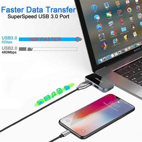 img 1 attached to 🦊 FOXMM 4 in 1 USB C to HDMI Adapter: 4K HDMI, USB 3.0, 2.0, 100W PD Charging | MacBook Pro Compatible