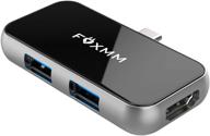🦊 foxmm 4 in 1 usb c to hdmi adapter: 4k hdmi, usb 3.0, 2.0, 100w pd charging | macbook pro compatible логотип