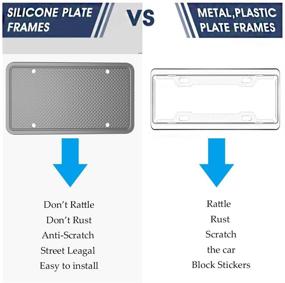 img 3 attached to 🔧 Molitec Силиконовая рамка для номерных знаков - 1 шт. Автомобильный кожух для номерного знака | Универсальная черная держатель номерного знака для автомобиля США | Противоржавчиная, противошумная, погодоустойчивая (серая)