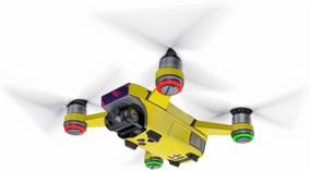 img 3 attached to Повысьте стиль вашего дрона: Набор декалей Solid State Yellow для DJI Spark - включает кожу дрона, кожу контроллера и кожу аккумулятора