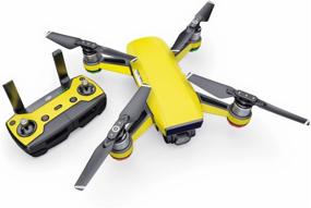 img 4 attached to Повысьте стиль вашего дрона: Набор декалей Solid State Yellow для DJI Spark - включает кожу дрона, кожу контроллера и кожу аккумулятора