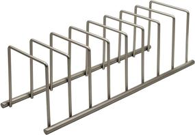 img 4 attached to Spectrum Diversified Euro Kitchen Organizer: Versatile Plate, Bakeware, and Cookware Holder Rack in Satin Nickel