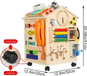img 1 attached to 🏠 38-in-1 Busy Board House: Engaging Learn-to-Dress Toy for Toddlers (3+ Years) - Perfect for Travel and Music Enthusiasts!