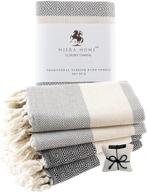 🏠 hiera home turkish hand towels set of 4 - 100% cotton, decorative towels for bathroom, kitchen, gym, yoga, spa - soft, absorbent, quick dry farmhouse towels for hands, hair, and face - 19x39 inches logo