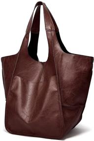 img 3 attached to 👜 Women's Leather Tote Bags - Large Capacity & Stylish Hobo Option for Women