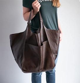 img 2 attached to 👜 Women's Leather Tote Bags - Large Capacity & Stylish Hobo Option for Women