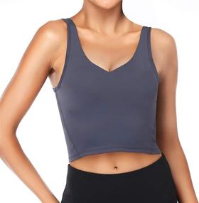 img 3 attached to Longline Camisole Removable Wirefree Fitness Women's Clothing