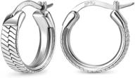 👂 sweetv 925 sterling silver huggie hoop earrings, stylish chunky frill hoop earrings for women, varying sizes (15/20/30mm) logo