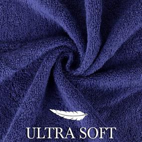 img 1 attached to Plush 6 Piece Bath Towels Set: Large, Quick Dry, 100% Cotton, Navy Blue - Ideal for Home, Gym, Spa & Hotel