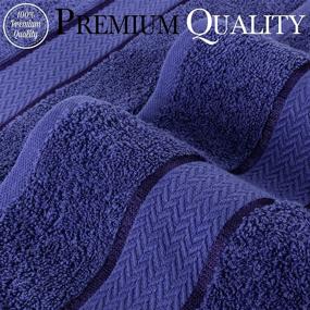 img 3 attached to Plush 6 Piece Bath Towels Set: Large, Quick Dry, 100% Cotton, Navy Blue - Ideal for Home, Gym, Spa & Hotel