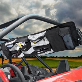 img 2 attached to 🛺 Maximize Storage Efficiency with NEVERLAND Black UTV Large Roll Cage Organizer & Cargo Bag - Ideal for Polaris, Yamaha, and Kawasaki UTVs