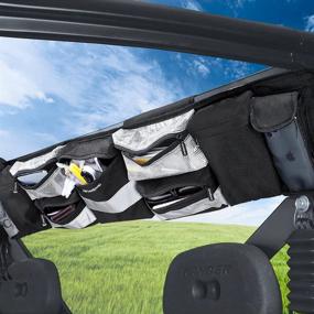 img 4 attached to 🛺 Maximize Storage Efficiency with NEVERLAND Black UTV Large Roll Cage Organizer & Cargo Bag - Ideal for Polaris, Yamaha, and Kawasaki UTVs