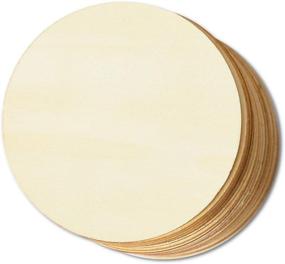 img 3 attached to 🔘 Set of 24 Unfinished Wooden Round Disc Cutouts, 4 Inches in Diameter - Ideal Wood Circles for Crafts