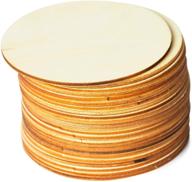 🔘 set of 24 unfinished wooden round disc cutouts, 4 inches in diameter - ideal wood circles for crafts logo