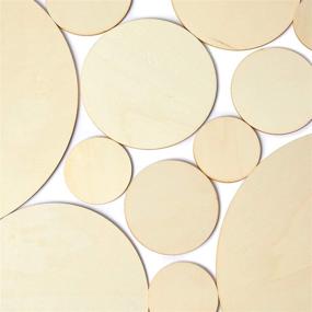 img 2 attached to 🔘 Set of 24 Unfinished Wooden Round Disc Cutouts, 4 Inches in Diameter - Ideal Wood Circles for Crafts