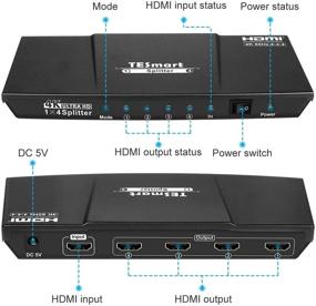 img 3 attached to TESmart 4K HDMI Splitter 1x4 - Ultra HD 4K@60Hz 4:4:4, PC PS3 PS4 Xbox Compatible - HDMI, HDCP 2.2, HDR, RGB, YUV, 18 Gbps (Black)