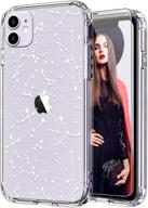 stylish icedio iphone 11 case with screen protector - clear constellation pattern for girls and women - shockproof slim fit tpu cover - protective phone case for apple iphone 11 6.1 inch logo