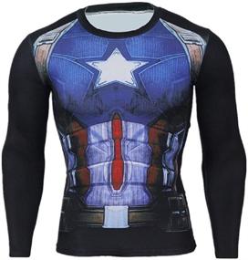 img 4 attached to 🦸 SevenJuly1 Superhero Compression Captain Shirt - Base Layer for Fitness Gym and Sports