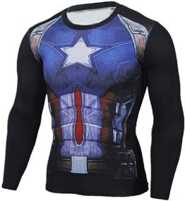 img 3 attached to 🦸 SevenJuly1 Superhero Compression Captain Shirt - Base Layer for Fitness Gym and Sports