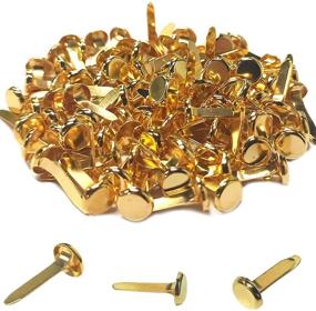 img 4 attached to 🖇️ 100 Gold Plated Mini Brads, 8x17mm Brass Paper Fasteners for Scrapbooking Crafts DIY Projects