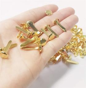 img 2 attached to 🖇️ 100 Gold Plated Mini Brads, 8x17mm Brass Paper Fasteners for Scrapbooking Crafts DIY Projects