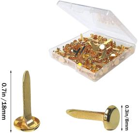 img 1 attached to 🖇️ 100 Gold Plated Mini Brads, 8x17mm Brass Paper Fasteners for Scrapbooking Crafts DIY Projects
