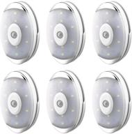 autoeuropa battery operated motion sensor closet lights - pack of 6 led safe lights, stick anywhere indoor/outdoor stair light fixture, no tools required wall light логотип