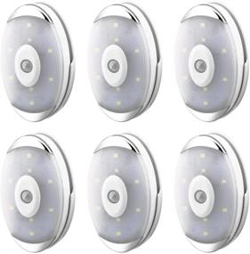 img 4 attached to AutoEuropa Battery Operated Motion Sensor Closet Lights - Pack of 6 LED Safe Lights, Stick Anywhere Indoor/Outdoor Stair Light Fixture, No Tools Required Wall Light