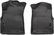 husky liners 13941: weatherbeater front floor mats for 🚗 toyota tacoma access cab/double cab, standard cab (2005-2015) - black logo