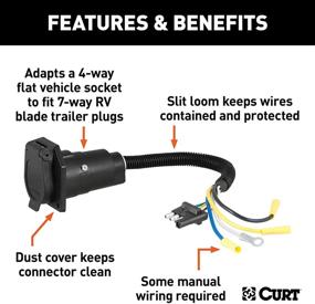 img 2 attached to 🔌 CURT 4-Way Flat to 7-Way RV Blade Trailer Wiring Adapter for Vehicle-Side