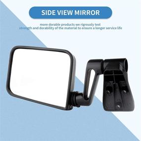 img 2 attached to 🔍 Pair of ECCPP Texture Side View Mirrors in Black for 1987-2002 Jeep Wrangler (excludes 1996) with Manual Folding