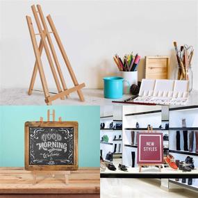 img 1 attached to 🖼️ Pack of 12 - U.S. Art Supply Large Tabletop A-Frame Artist Easel (18"), Beechwood Tripod, Painting Party Easel, Kids Student Table School Desktop, Portable Canvas Photo Picture Sign Holder